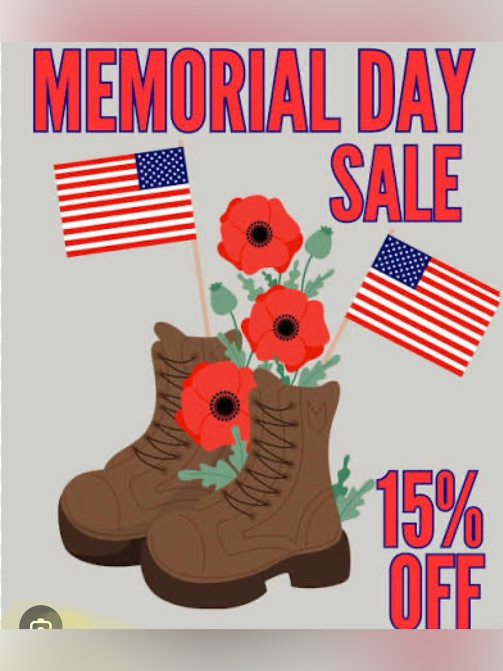 Memorial Day Sale to Honor all who Served 🇺🇸
Offer 15% off any item until MONDAY